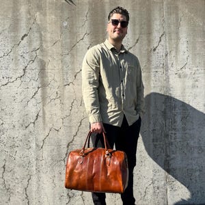 Leather travel bag for men, large weekender personalized, weekend bag, vintage sports bag, overnight bag, gift father