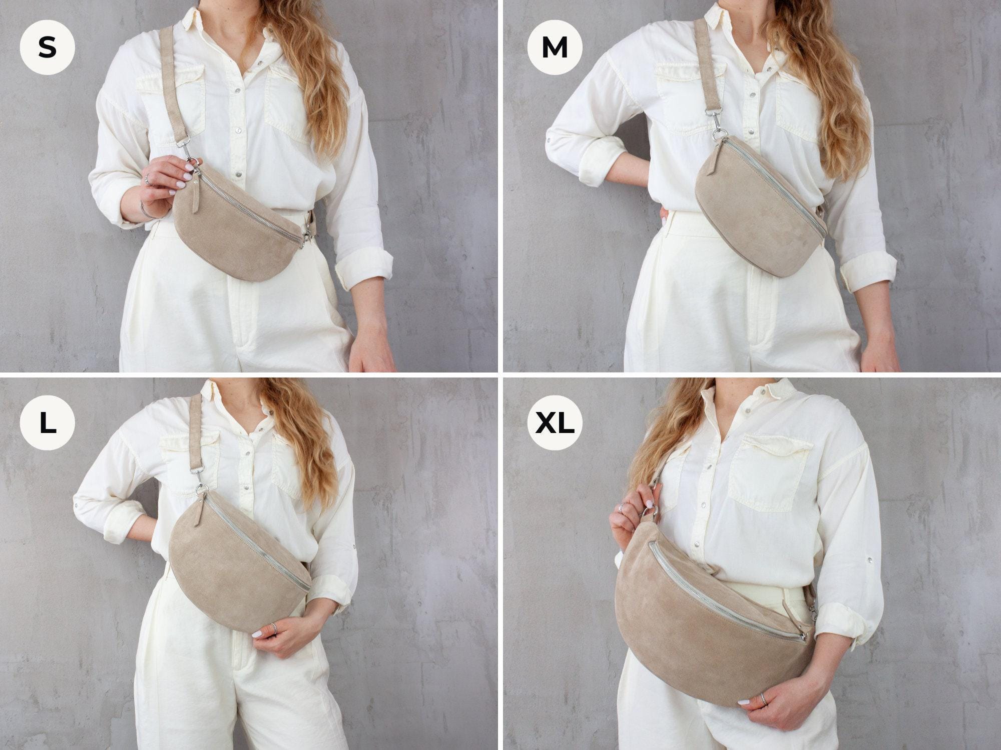 Fanny Pack Suede for Women, Belt Bag With Wide Interchangeable