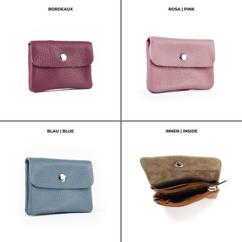 four different types of purses on a white background