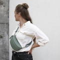 Leather fanny pack ladies, belt bag with wide interchangeable strap, crossbody bag, personalized shoulder bag, bum bag, gift for her