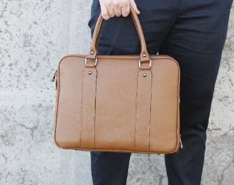 Leder Aktentasche, Laptoptasche aus Leder, elegante Bürotasche, Businesstasche aus italienischem Leder, Geschenk für sie, Geschenk für ihn