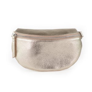 Leder Bauchtasche Damen metallic, Crossbody Tasche, Umhängetasche personalisiert, Geschenk Freundin, Geburtstagsgeschenk, Muttertagsgeschenk