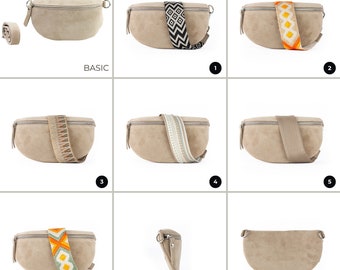 E.B.M[イービーエム] Suede Belt Bag Fanny Pack Suede for Women, Belt Bag With Wide