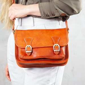 leather crossbody bag for women, leather shoulder bag, vintage handbag, vintage purse, saddle bag, gift hor her, handmade gift, gift women