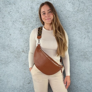 XL leather fanny pack for women, large bum bag, leather sling bag, halfmoon bag, oversized bum bag, XL crossbody bag,  birthday present