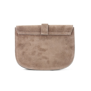 Sac à main en daim taupe, petit sac à bandoulière, sac à bandoulière en cuir, sac crossbody en daim, cadeau pour elle image 4