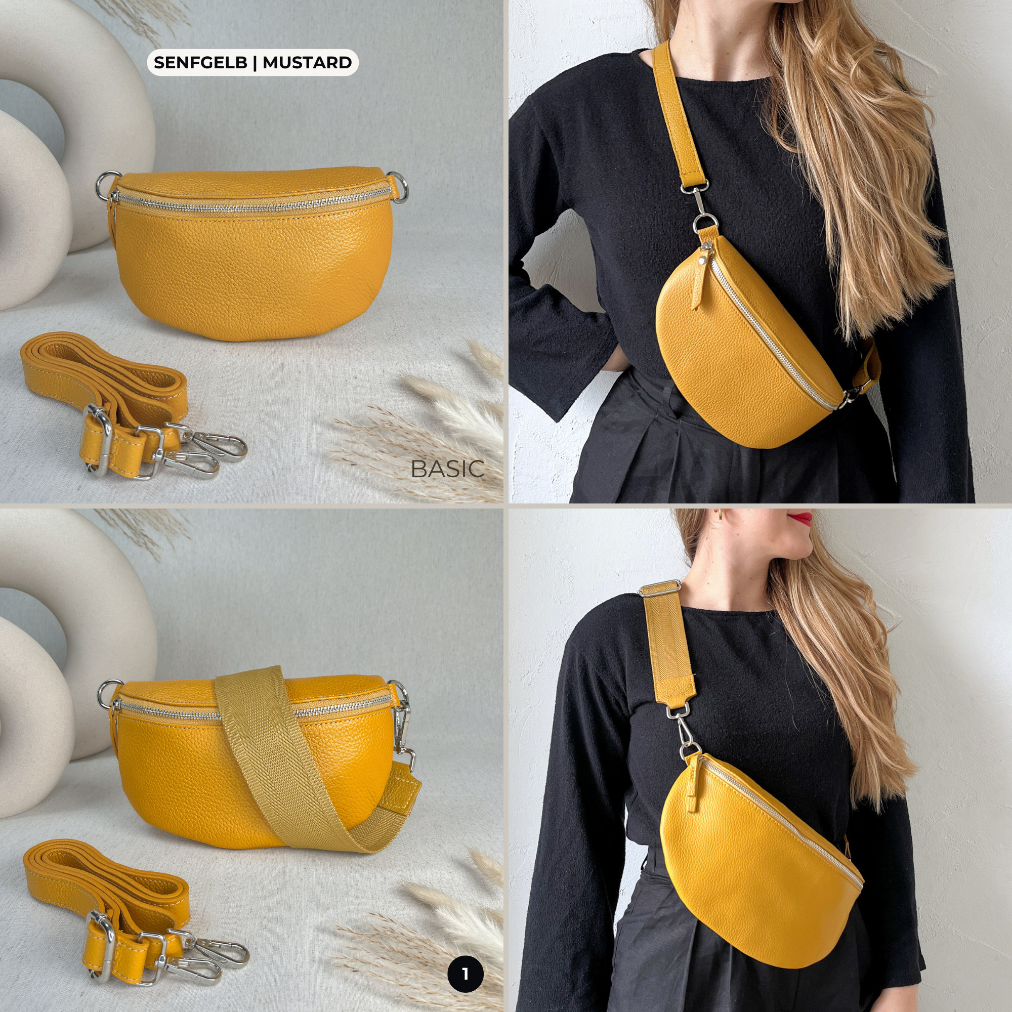 Leather Fanny Pack for Women, Belt Bag With Wide