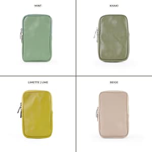 four different colors of a small purse
