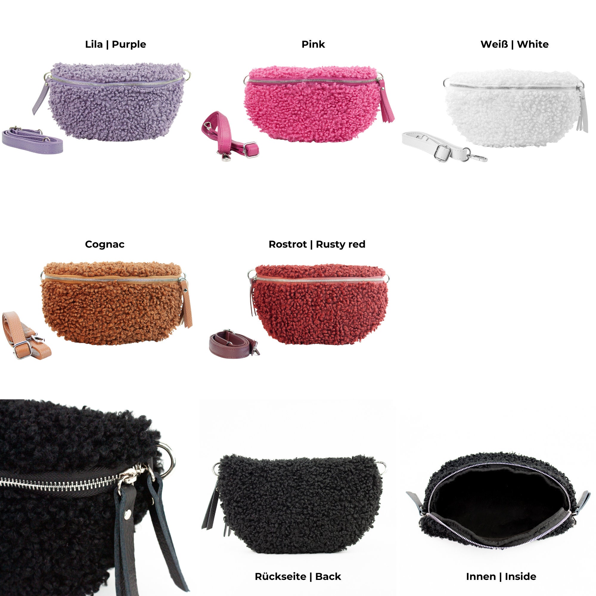 Pink fluffy bum bag discount