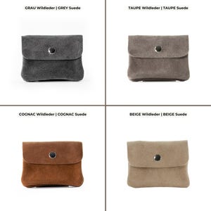four different types of purses on a white background
