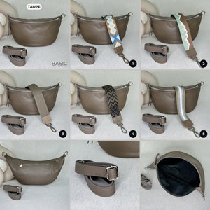 a series of photos showing how to make a purse