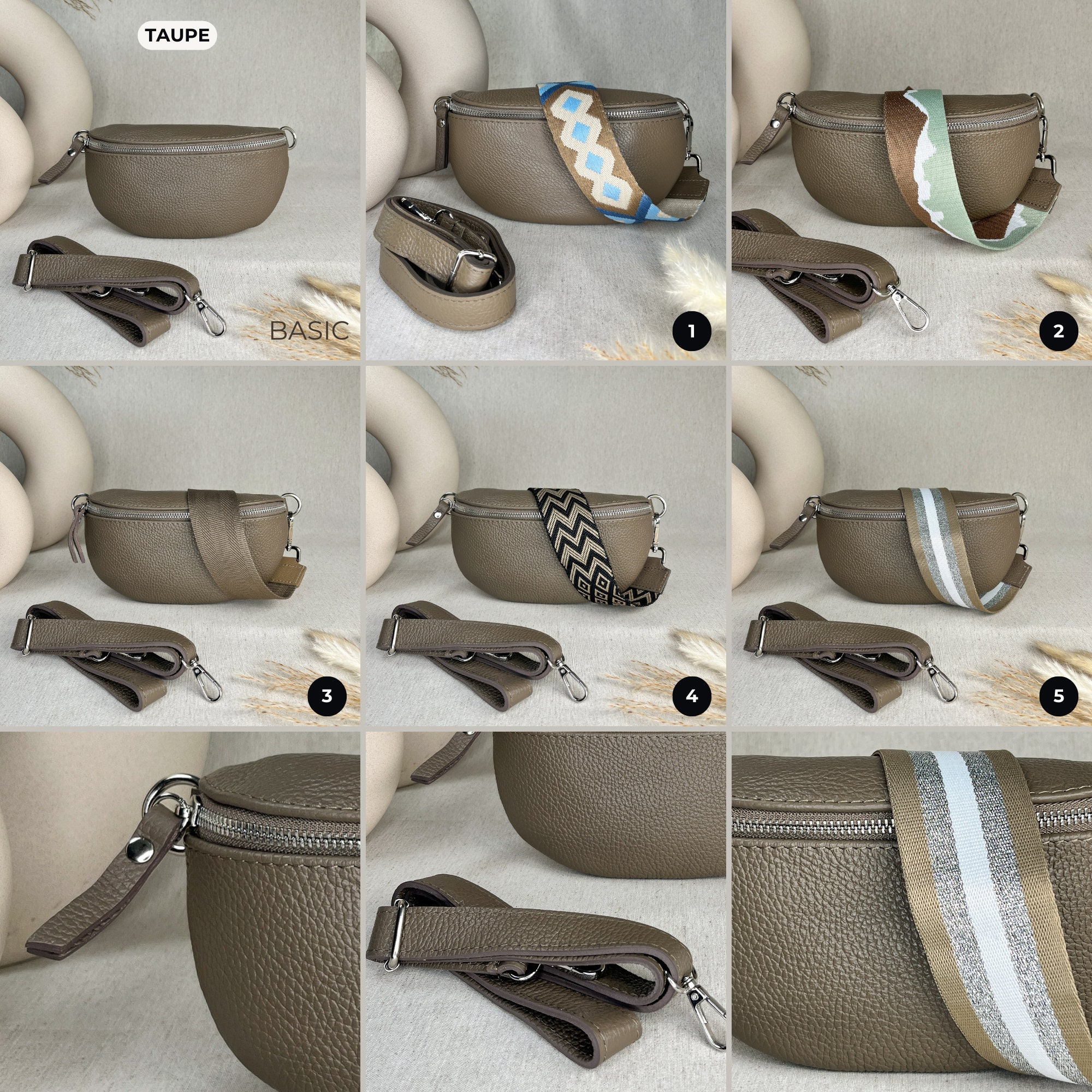 Large Leather fanny pack women, belt bag with wide interchangeable strap, crossbody bag, personalized shoulder bag, bum bag, gift for her