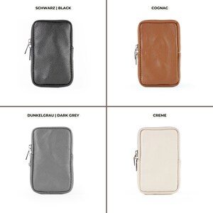 four different types of wallets on a white background
