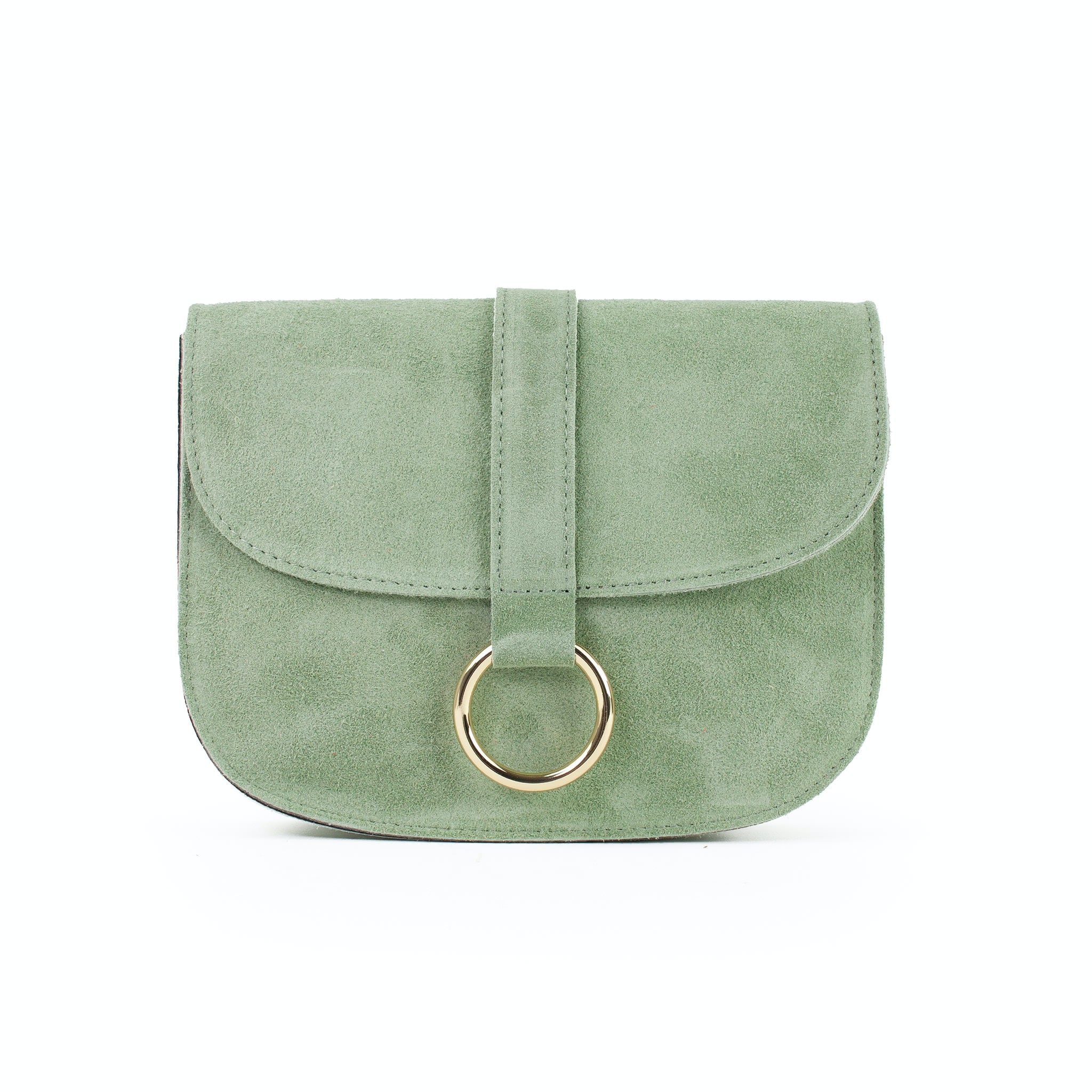 ☆EMIS☆ SUEDE SHOULDER BAGGREEN m1037_1334946 Handbag Suede for Women, Shoulder Bag Leather, Crossbody Bag