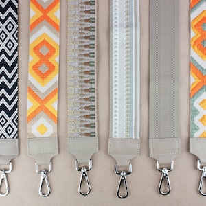 Leather & cloth bag strap, wide bag strap, interchangeable strap, patterned bag strap, personalized crossbody strap, gift girlfriend