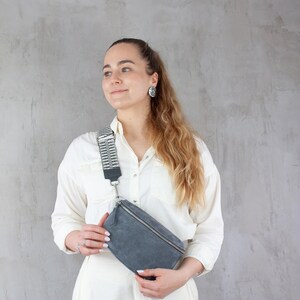 Fanny pack suede for women, belt bag with wide interchangeable strap, crossbody bag, shoulder bag personalized, bum bag, gift for her