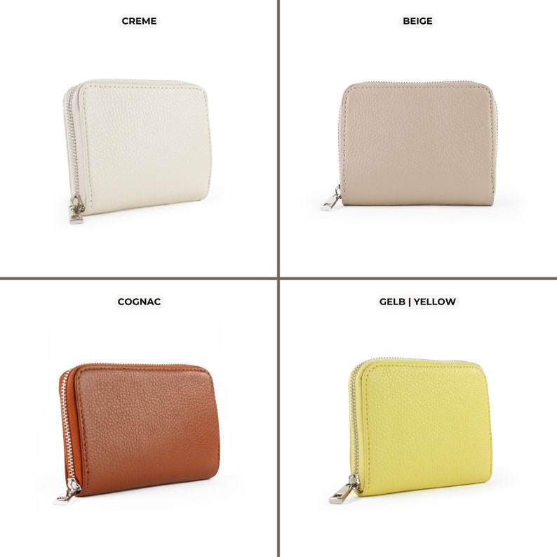 four different types of women's wallets