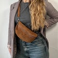 Fanny pack suede for women, belt bag with wide interchangeable strap, crossbody bag, shoulder bag personalized, bum bag, gift for her