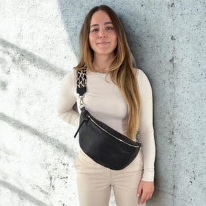 XL leather fanny pack for women, large bum bag, leather sling bag, halfmoon bag, oversized bum bag, XL crossbody bag,  birthday present