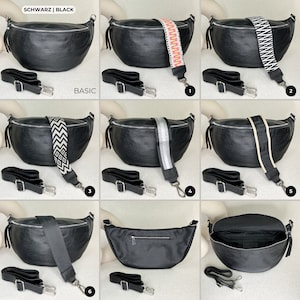 a series of photos showing how to make a fanny bag