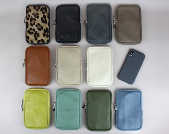Leather cell phone bag for women, mobile phone crossbody bag, personalized phone purse, phone purse, birthday present, gift for her