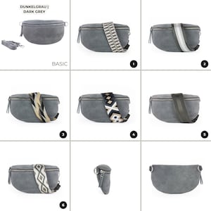 a series of photos showing how to fold a fanny bag