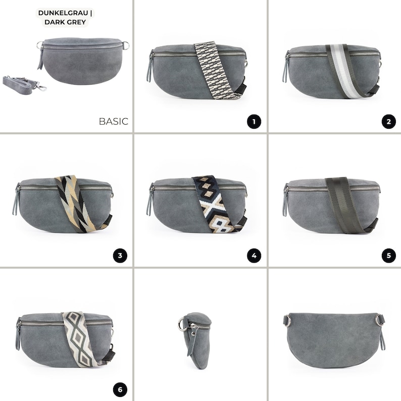 a series of photos showing how to fold a fanny bag