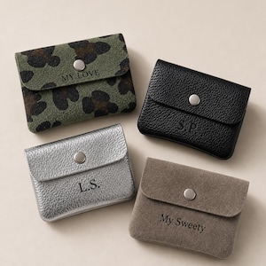 Leather wallet for ladies, personalized wallet, small purse, coin purse, gift girlfriend, gift daughter image 11
