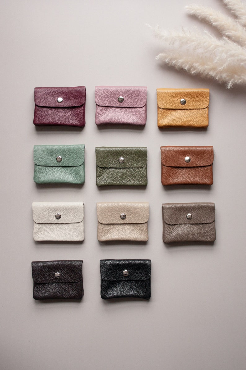 Leather wallet for ladies, personalized wallet, small purse, coin purse, gift girlfriend, gift daughter image 1