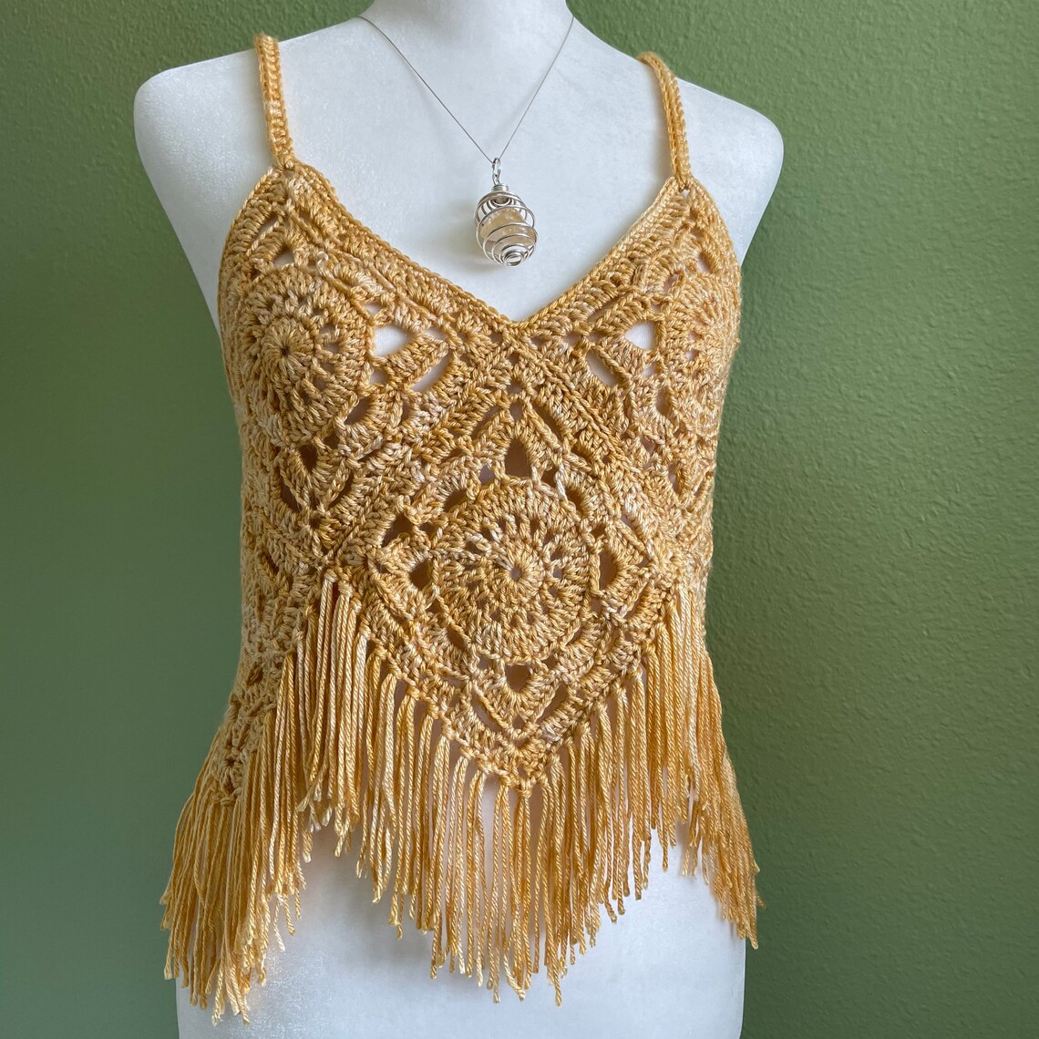 Crochet Crop Top Granny Square Amber Yellow Crochet Crop Top | Etsy
