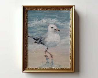 カモメのプリント モダン沿岸アート 海景風景画 カモメのポスター フレームなし