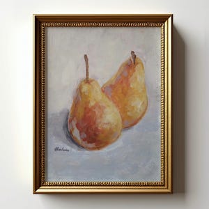 Pears Art Print for Kitchen Decor Pear Painting Poster Unframed