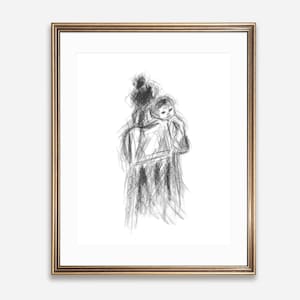 Mutterschaft Kunstdruck Mutter und Baby Gemälde im minimalistischen Kinderzimmer Dekor Geschenk für neue Mutter und Baby Poster ungerahmt