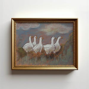 Geese Art Print For Farm Nursery Decor Geese Painting Farmhouse Wall Decor Geese Poster Unframed