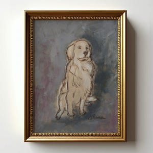 Golden Retriever Painting Retriever Owner Gift Dog Art Print Golden Retriever Poster Unframed