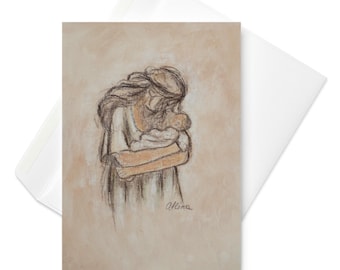 New Mother Greeting Card: Abstract Art Motherhood Gift