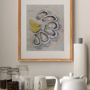 Oysters Art Print For Kitchen Wall Decor Oyster Still Life Poster Unframed