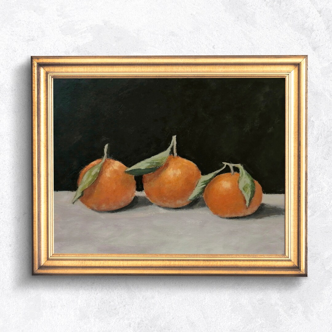 Clementine Print Unframed Clementines Painting on Black - Etsy Australia