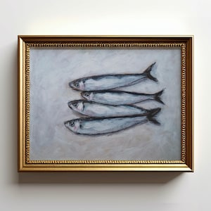 Sardine Art Print for Kitchen Sardines Themed Decor Sardine Poster Unframed