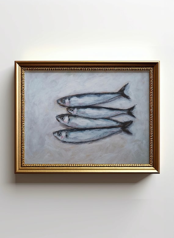 Sardine Art Print for Kitchen Sardines Themed Decor Sardine Poster Unframed