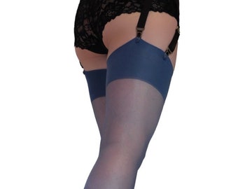 Stockings Light Navy Blue Sheer Retro Great Quality Medium/Large NEW