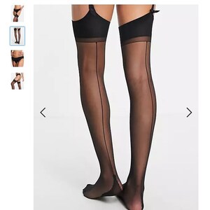 Jonathan Aston Vintage Legs Seduction Set Stockings and Suspender Black Small/Medium image 8
