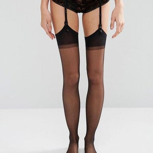 Jonathan Aston Vintage Legs Seduction Set Stockings and Suspender Black Small/Medium image 4