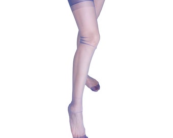 Non Stretch Stockings BLUE Seamless Ultra Sheer 5 Denier Medium