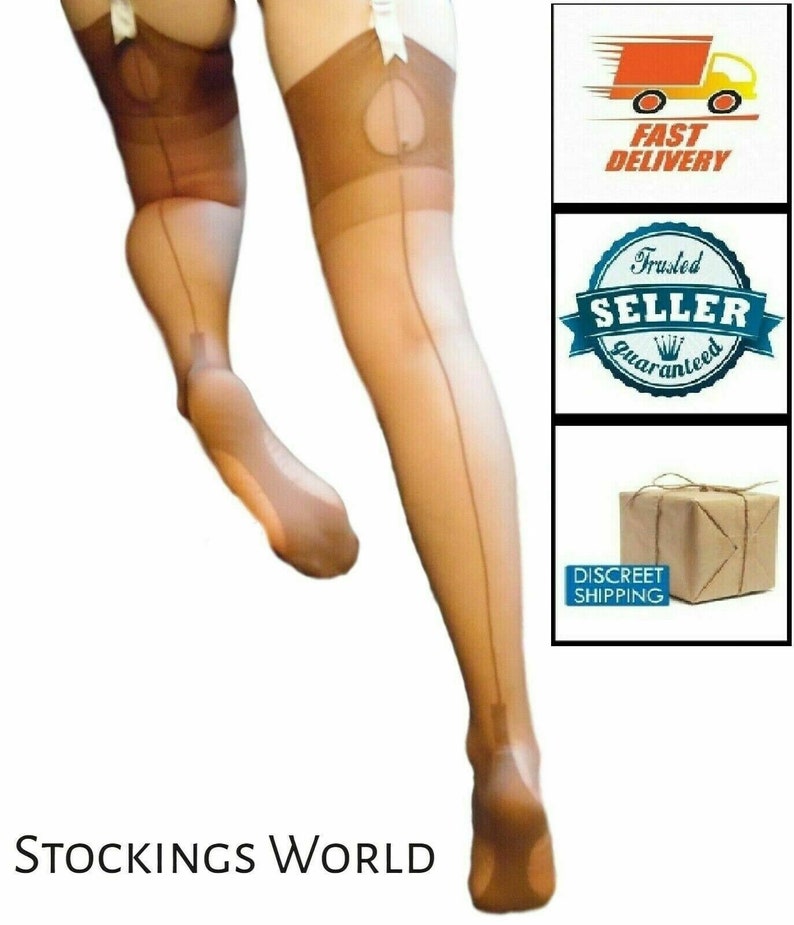 Fully fashioned nylon stockings brown