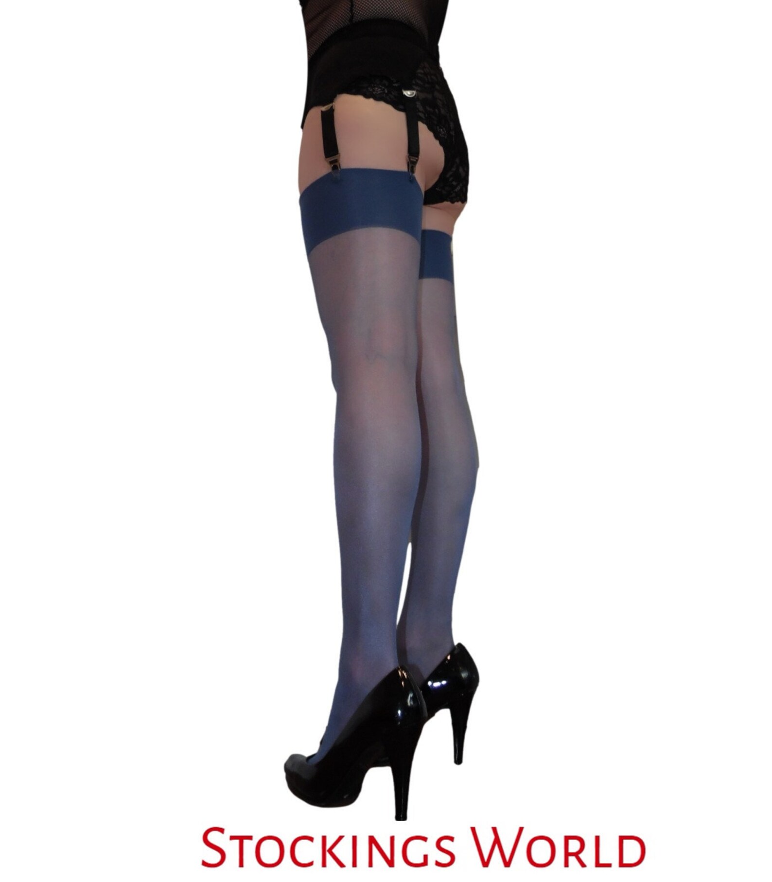 Stockings Light Navy Blue Sheer Retro Great Quality Etsy