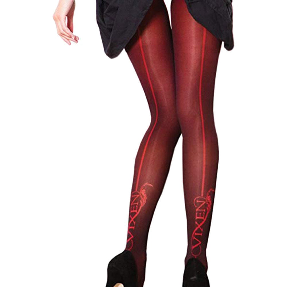 COUTURE Vixen Opaque Tights Burgundy 
