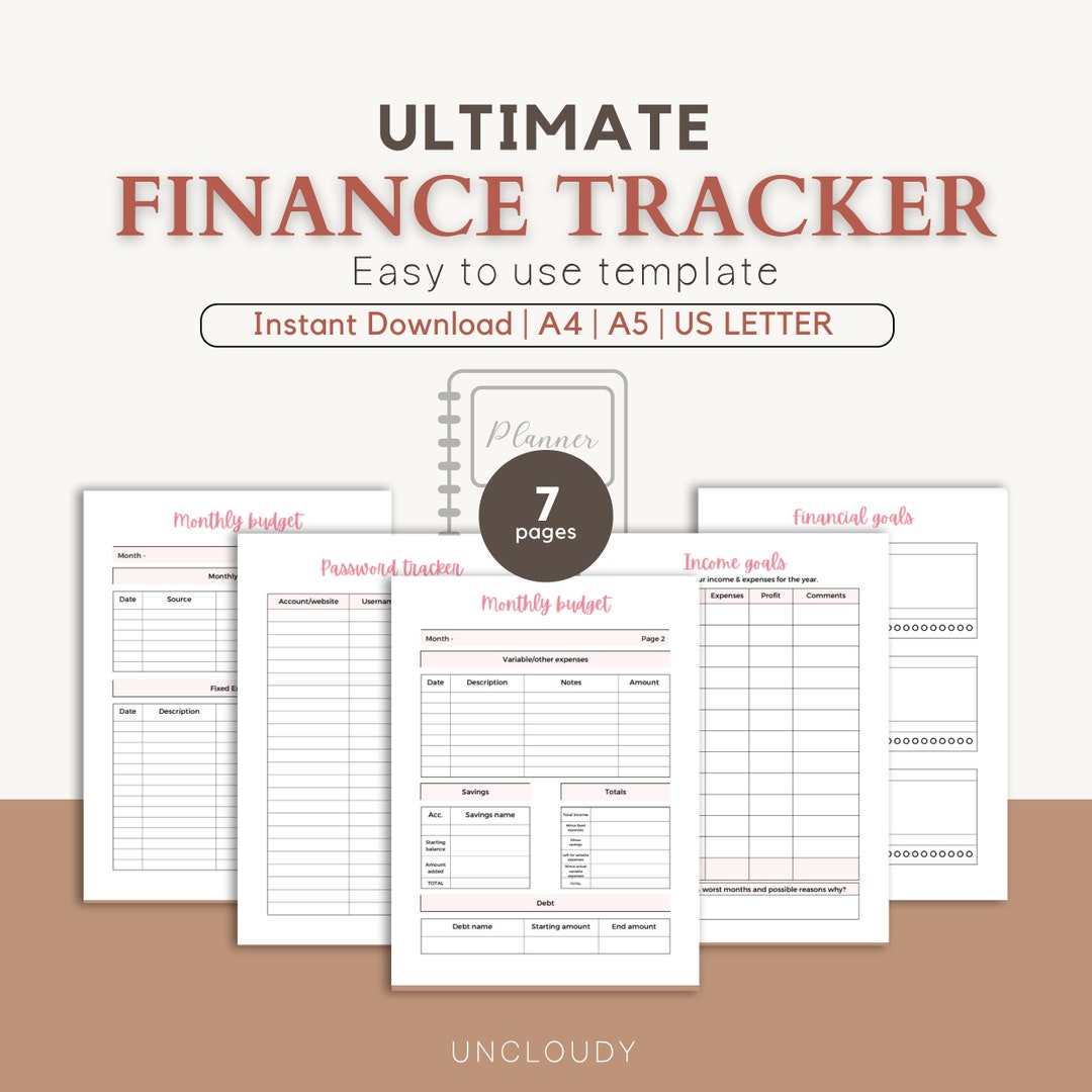 Finance Printable Tracker Printable Finance Planner Finance Etsy Finance Printable Tracker Printable Finance Planner Finance Etsy