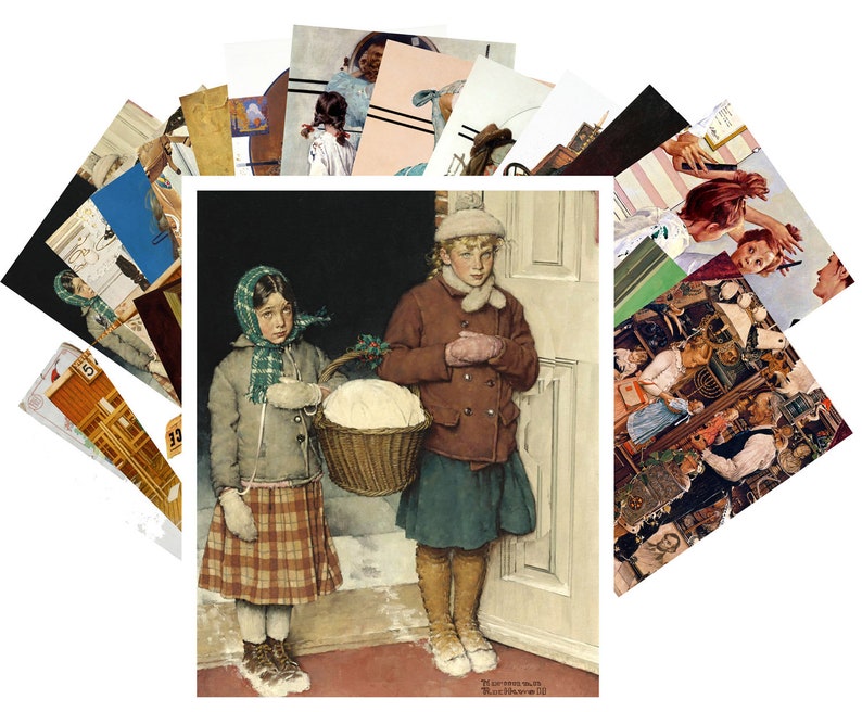 Postcard Set 24 cards Norman Rockwell Vintage Life Etsy
