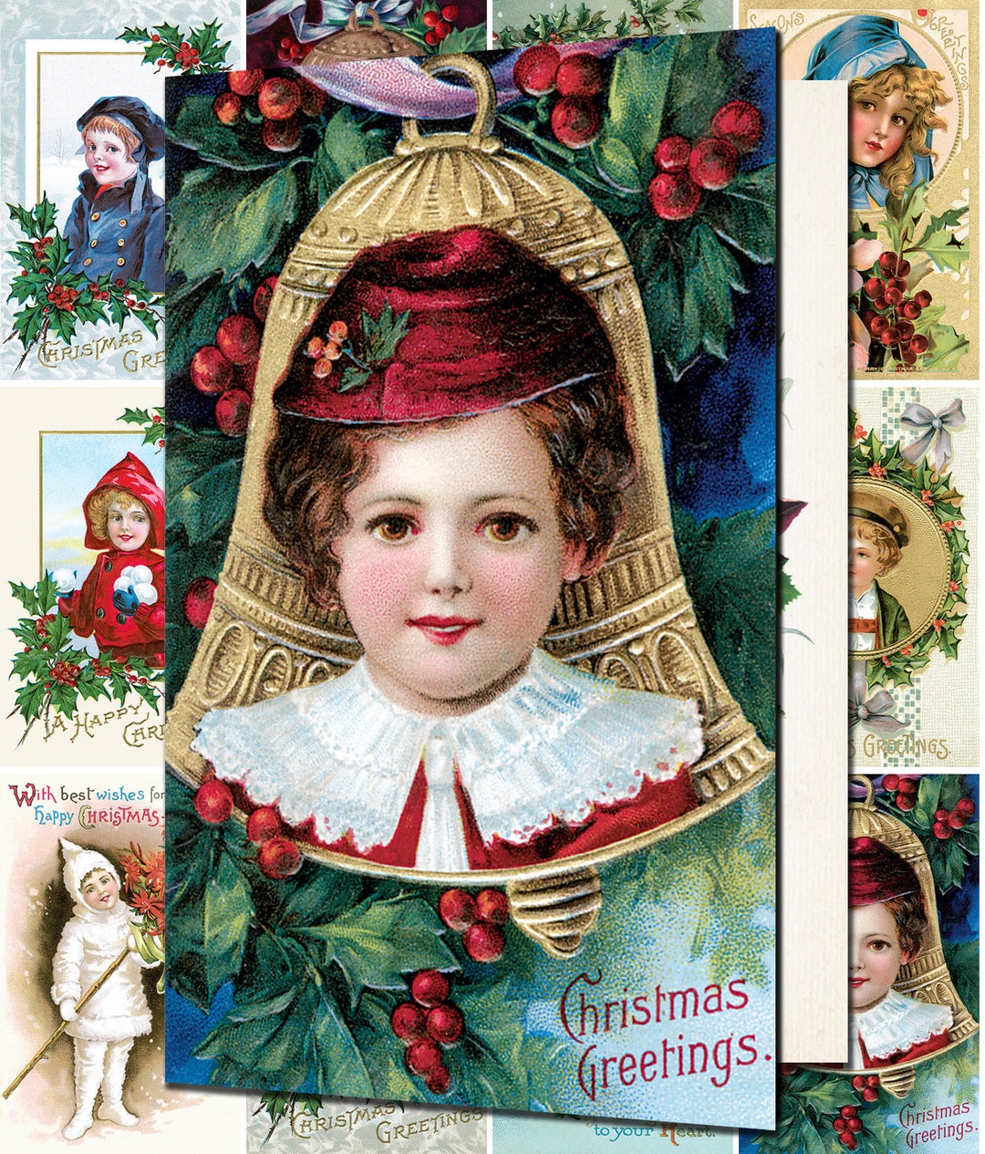 Vintage Christmas Greeting Cards pack of 12 CHRISTMAS Etsy